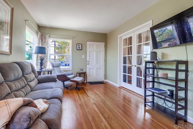 730 S 31st St, San Diego, CA 92113 - living area with french doors and wood finished floors