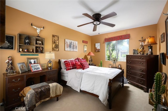 2350 Claudia St, Corona, CA 92882 - carpeted bedroom featuring a ceiling fan