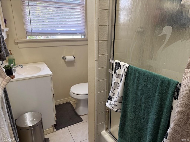 782 W 14th St, San Pedro, CA 90731 - full bathroom with tile patterned floors, an enclosed shower, and vanity
