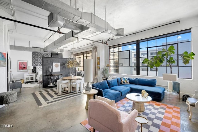 315 E 8th St Unit 301, Los Angeles, CA 90014 - living area with concrete flooring