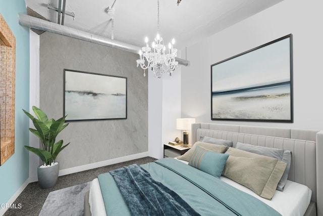 315 E 8th St Unit 301, Los Angeles, CA 90014 - bedroom featuring carpet flooring and a chandelier