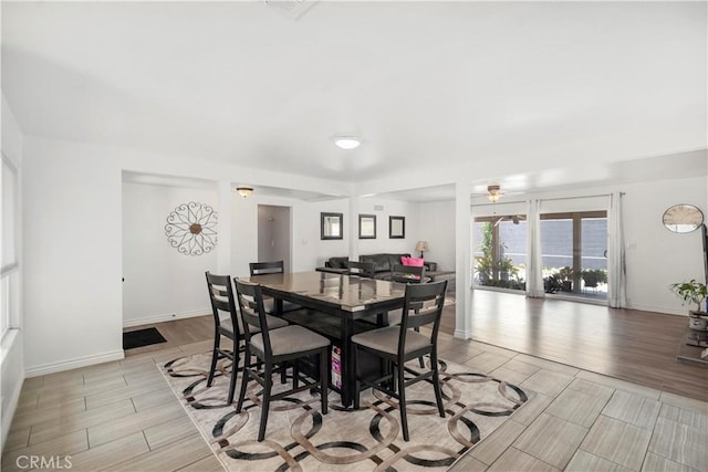 1322 W 6th St, Ontario, CA 91762 - dining room with wood finish floors and ceiling fan