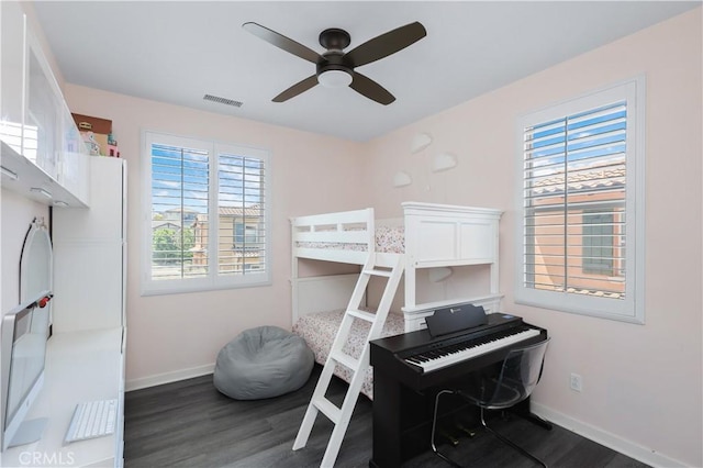 55 Fuchsia, Lake Forest, CA 92630 - bedroom featuring dark wood-style flooring and a ceiling fan