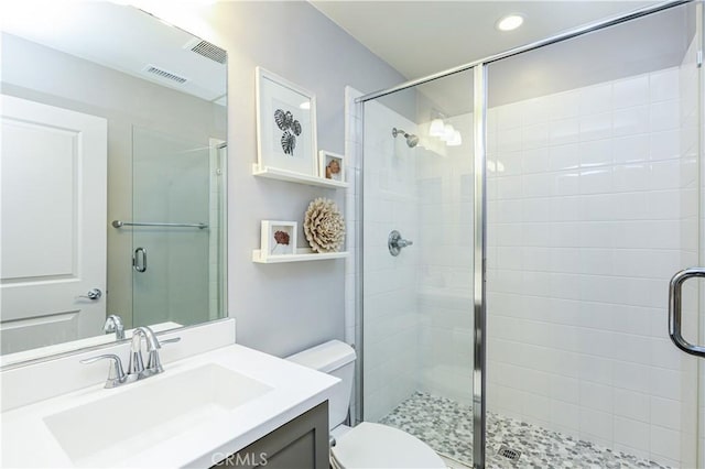 55 Fuchsia, Lake Forest, CA 92630 - bathroom with a stall shower, vanity, and recessed lighting