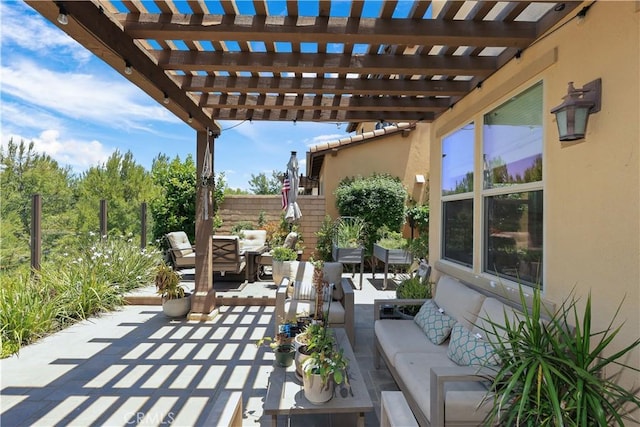 55 Fuchsia, Lake Forest, CA 92630 - view of patio with an outdoor living space and a pergola