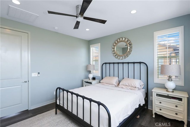 55 Fuchsia, Lake Forest, CA 92630 - bedroom with wood finished floors, recessed lighting, and a ceiling fan