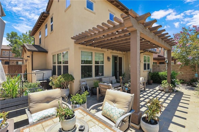 55 Fuchsia, Lake Forest, CA 92630 - view of patio featuring outdoor lounge area and a pergola