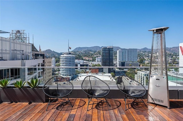 6250 Hollywood Blvd Unit 4D, Los Angeles, CA 90028 - wooden terrace featuring a mountain view and a view of city