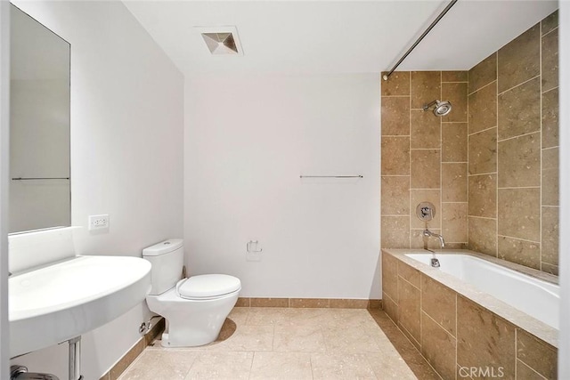 6250 Hollywood Blvd Unit 4D, Los Angeles, CA 90028 - full bath with tiled shower / bath and tile patterned flooring