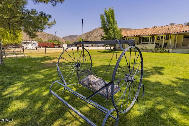 30370 Bouquet Canyon Rd, Santa Clarita, CA 91390 - view of grassy yard with a mountain view