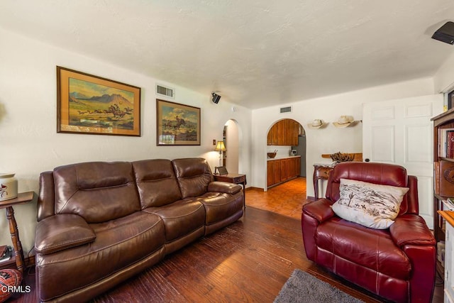 30370 Bouquet Canyon Rd, Santa Clarita, CA 91390 - living area with arched walkways and wood-type flooring