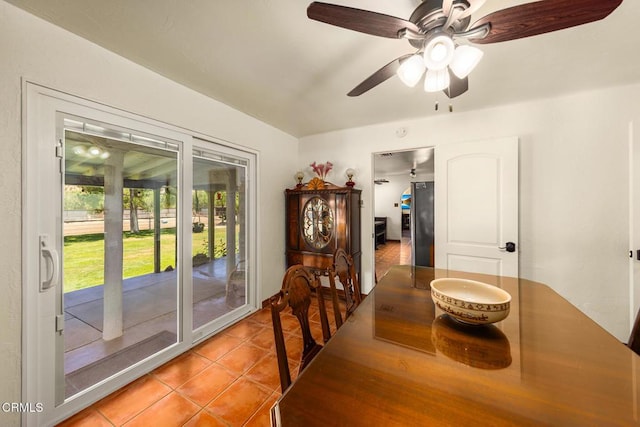 30370 Bouquet Canyon Rd, Santa Clarita, CA 91390 - tiled dining room with a ceiling fan