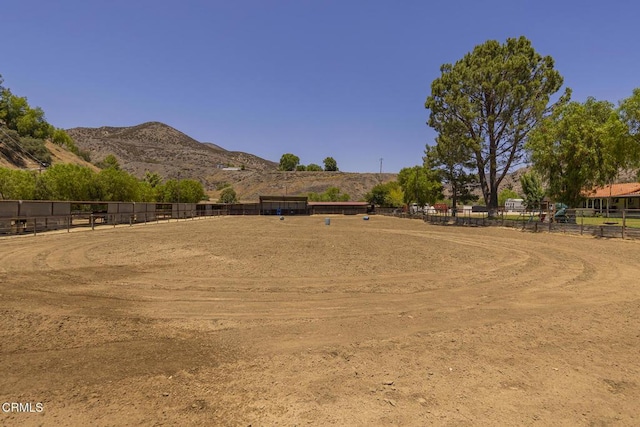 30370 Bouquet Canyon Rd, Santa Clarita, CA 91390 - view of yard with an enclosed horse arena and a mountain view