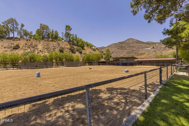 30370 Bouquet Canyon Rd, Santa Clarita, CA 91390 - view of yard featuring an enclosed horse arena and a mountain view
