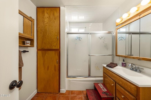 30370 Bouquet Canyon Rd, Santa Clarita, CA 91390 - full bathroom featuring vanity, combined bath / shower with glass door, and tile patterned floors