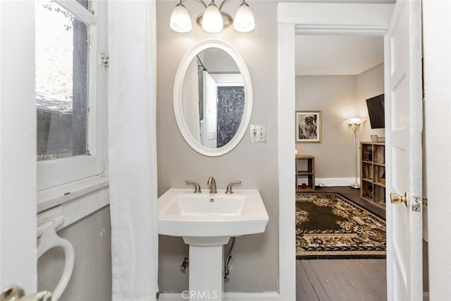 1010 N Madison Ave, Pasadena, CA 91104 - bathroom with wood finished floors and baseboards