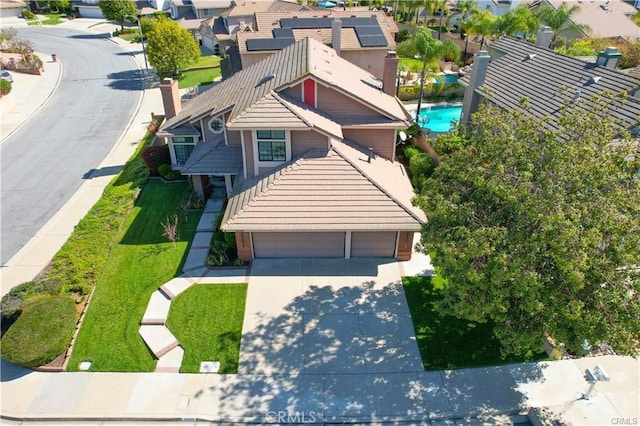 2430 Spring Meadow Dr, Chino Hills, CA 91709 - aerial perspective of suburban area with a pool area