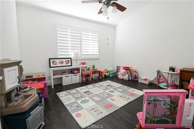 2430 Spring Meadow Dr, Chino Hills, CA 91709 - playroom featuring a ceiling fan and wood finished floors