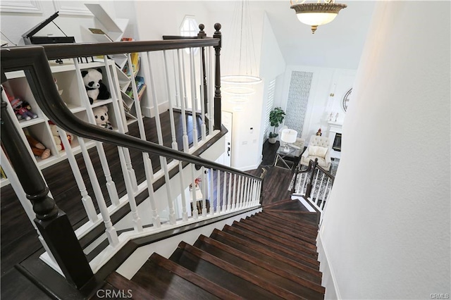 2430 Spring Meadow Dr, Chino Hills, CA 91709 - stairway with baseboards and wood finished floors