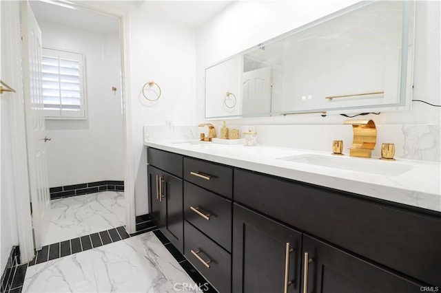 2430 Spring Meadow Dr, Chino Hills, CA 91709 - bathroom with double vanity and marble finish floors
