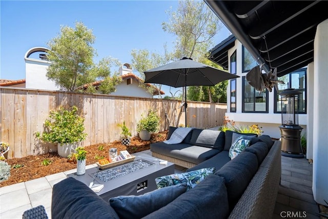 433 Emerald Bay Dr, Arroyo Grande, CA 93420 - view of patio featuring an outdoor living space with a fire pit