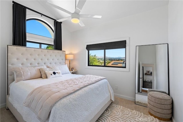 433 Emerald Bay Dr, Arroyo Grande, CA 93420 - bedroom featuring vaulted ceiling and a ceiling fan