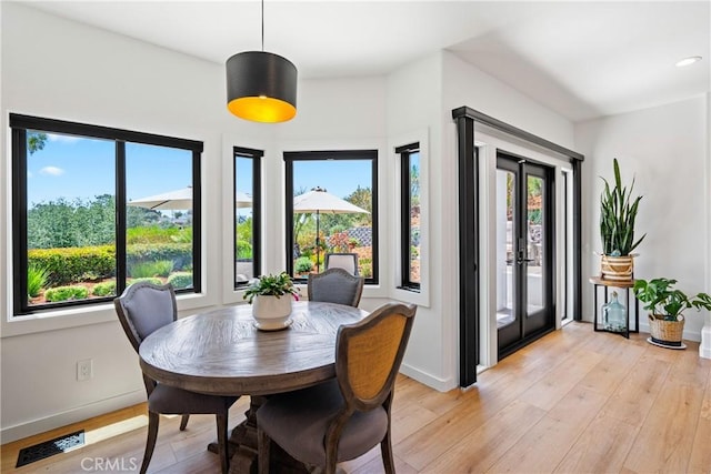 433 Emerald Bay Dr, Arroyo Grande, CA 93420 - dining space featuring light wood-style floors, french doors, and recessed lighting