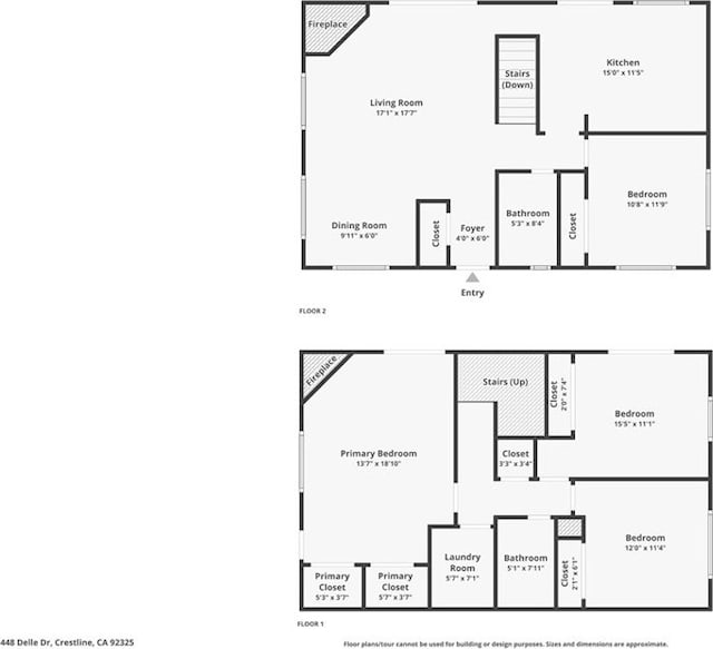 448 Delle Dr, Crestline, CA 92325 - view of floor plan / room layout