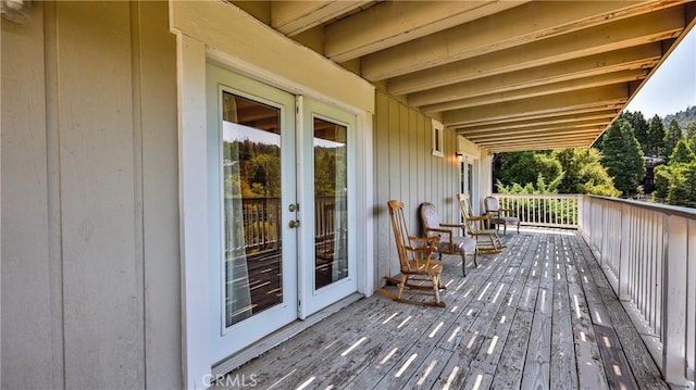 448 Delle Dr, Crestline, CA 92325 - deck featuring french doors