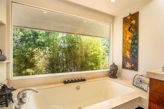 31781 National Park Dr, Laguna Niguel, CA 92677 - full bathroom featuring a bath, recessed lighting, and vanity