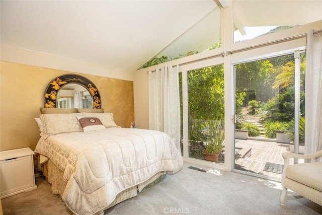 31781 National Park Dr, Laguna Niguel, CA 92677 - bedroom with vaulted ceiling, access to outside, and carpet