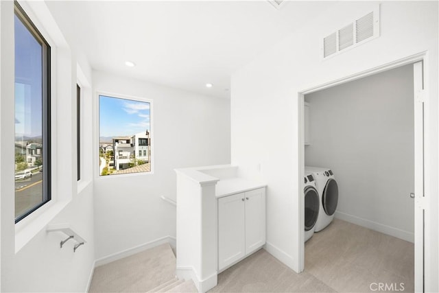 470 Lobata, Irvine, CA 92618 - washroom with washing machine and dryer, recessed lighting, and light colored carpet