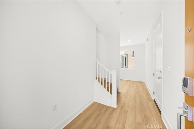 470 Lobata, Irvine, CA 92618 - corridor with light wood-style floors, stairway, and recessed lighting