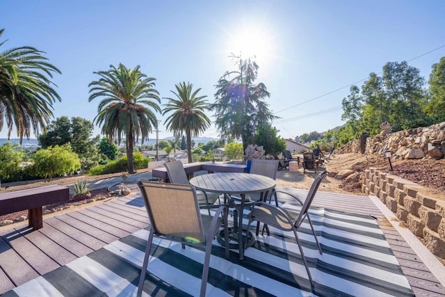 1415 Rex Ln, El Cajon, CA 92021 - wooden terrace featuring outdoor dining space
