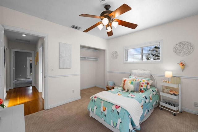 1415 Rex Ln, El Cajon, CA 92021 - bedroom featuring carpet flooring, a closet, and ceiling fan