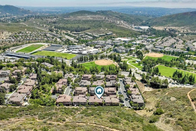 1440 Clearview Way, San Marcos, CA 92078 - aerial overview of property's location with nearby suburban area and mountains