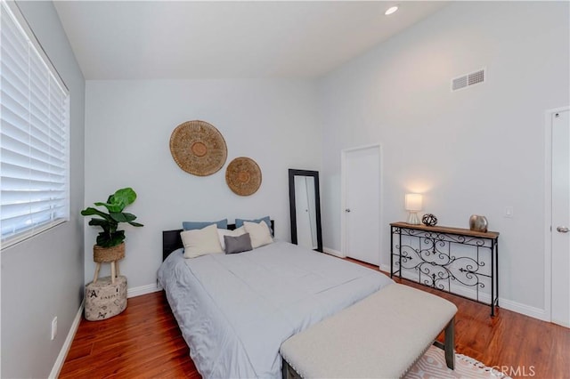 1755 Avenida Selva Unit 60, Fullerton, CA 92833 - bedroom featuring wood finished floors and high vaulted ceiling