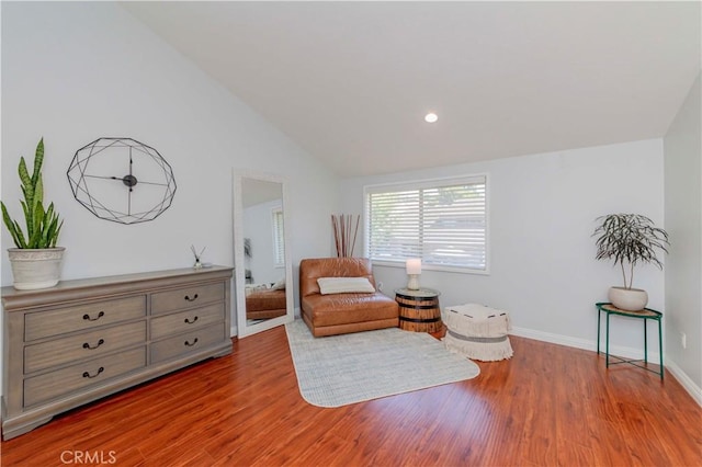 1755 Avenida Selva Unit 60, Fullerton, CA 92833 - living area with wood finished floors, lofted ceiling, and recessed lighting