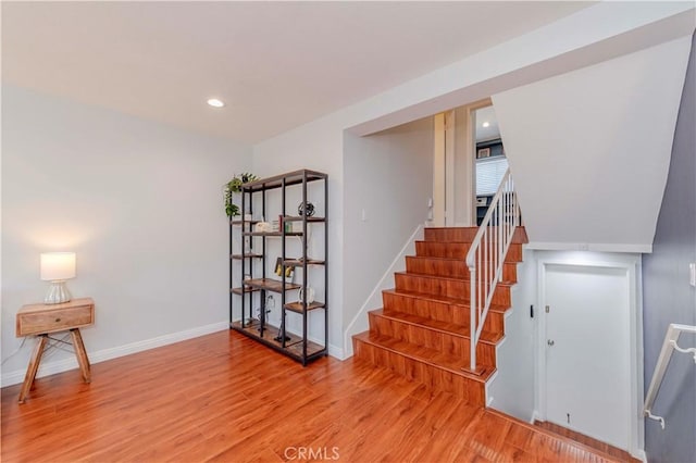 1755 Avenida Selva Unit 60, Fullerton, CA 92833 - stairs with wood finished floors and recessed lighting