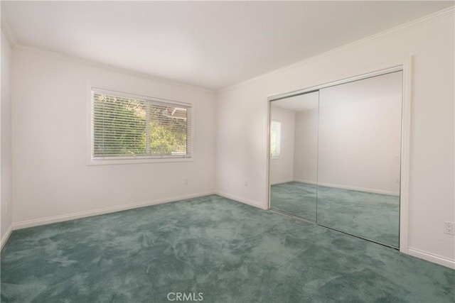 8 Via Subida, Rancho Palos Verdes, CA 90275 - unfurnished bedroom with carpet flooring, ornamental molding, and a closet