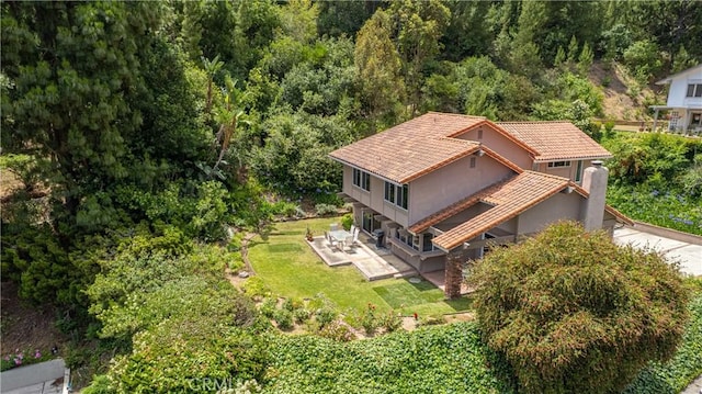 8 Via Subida, Rancho Palos Verdes, CA 90275 - aerial view of property and surrounding area featuring a forest