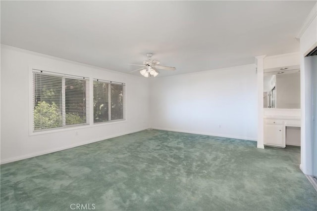 8 Via Subida, Rancho Palos Verdes, CA 90275 - spare room featuring ceiling fan, carpet floors, and crown molding