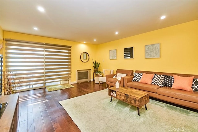 531 Juniper Way, La Habra, CA 90631 - living room with dark wood-style floors and recessed lighting