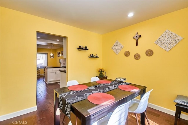 531 Juniper Way, La Habra, CA 90631 - dining space featuring dark wood-style flooring and recessed lighting