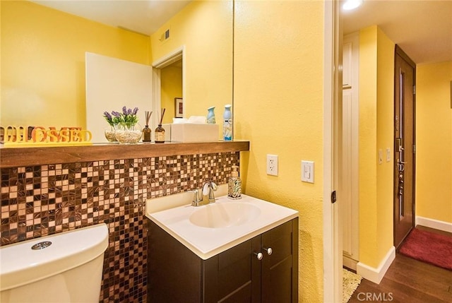 531 Juniper Way, La Habra, CA 90631 - half bathroom with vanity and wood finished floors