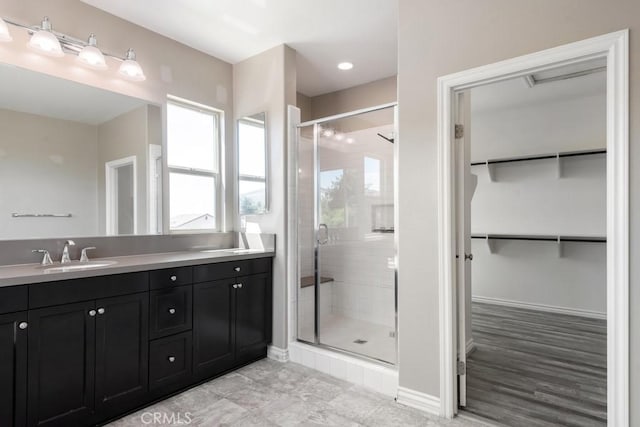 35676 Small Pine Ct, Winchester, CA 92596 - full bath with a spacious closet, a stall shower, and vanity