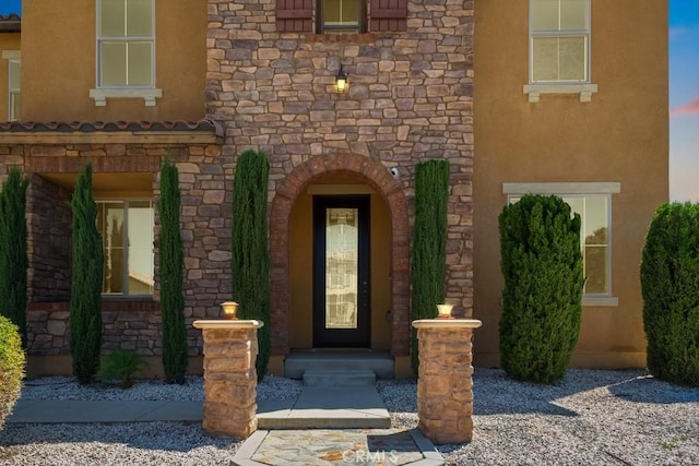 35676 Small Pine Ct, Winchester, CA 92596 - entrance to property featuring stone siding and stucco siding
