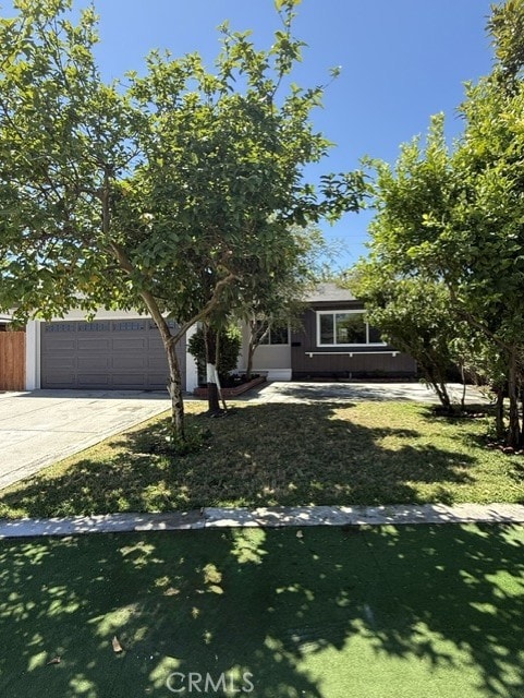 11117 Maidstone Ave, Norwalk, CA 90650 - view of property hidden behind natural elements with concrete driveway, a garage, and a front lawn