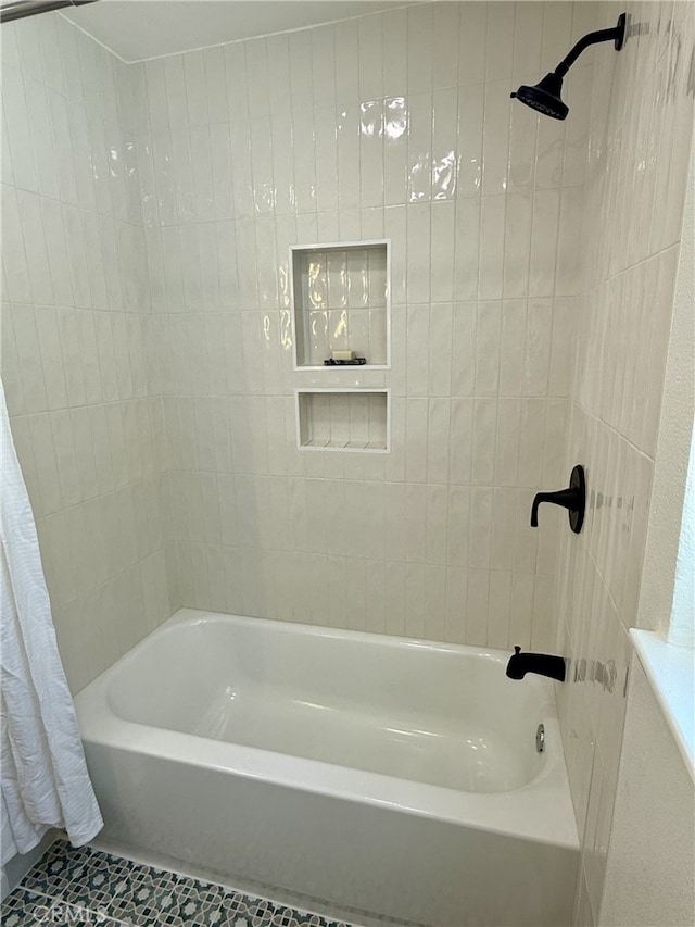 11117 Maidstone Ave, Norwalk, CA 90650 - full bath with tile patterned flooring and shower / bath combination with curtain