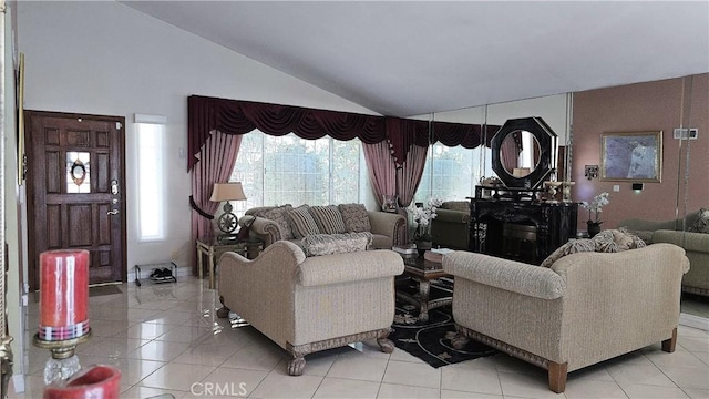 8467 Penfield Ave, Winnetka, CA 91306 - living area with light tile patterned flooring and lofted ceiling